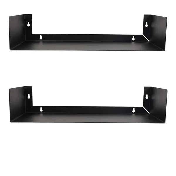 myl_Wall_Mount_Metal_U_Shape_Shelf_Book_CD_DVD_Storage_Display_Bookcase_Black_Set_of_2