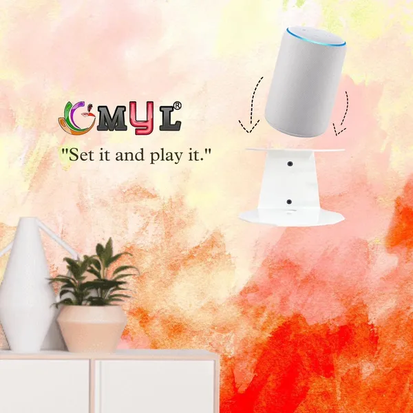 MYL_Wall_Mount_Large_Stand_for_Echo_(2nd_/_3rd_Generation)_Echo_Plus_(2nd_Generation)_and_Google_Home._(Wall_Mount_Large,_White)(Single_Mount)