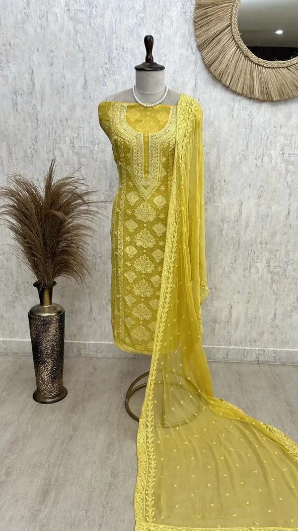Chikankari_Pearl_Work_Georgette_Unstitched_Suit_Set_Default_Title