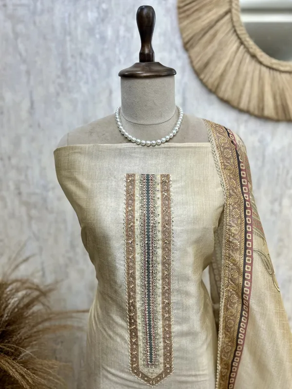 Tussar_Silk_Unstitched_Suit_Set_With_Tussar_Silk_Dupatta_Default_Title