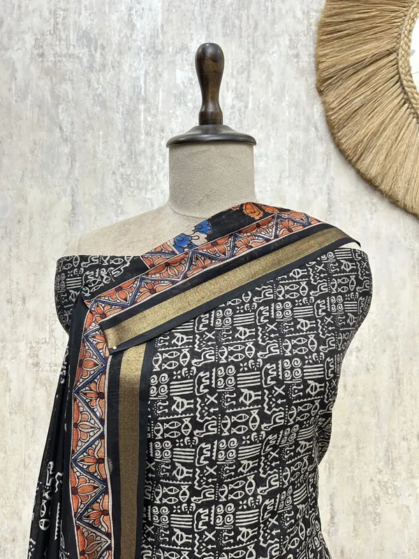 Tribal_Print_Elegance_Maheshwari_Unstitched_Suit_Black_2