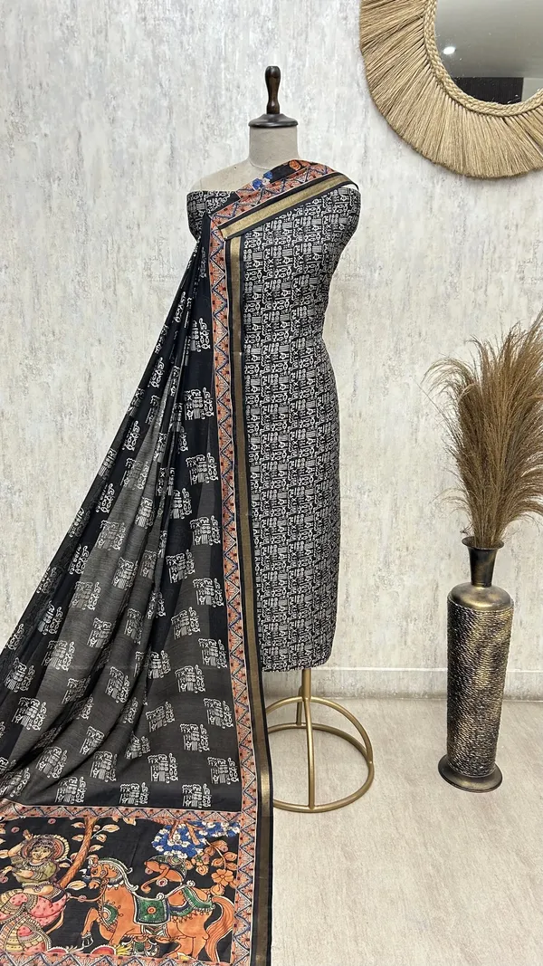 Tribal_Print_Elegance_Maheshwari_Unstitched_Suit_Black_2