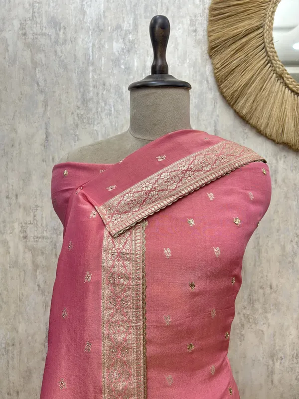 Teal_Elegance_Drape_Tissue_Unstitched_Suit_Dark_Pink