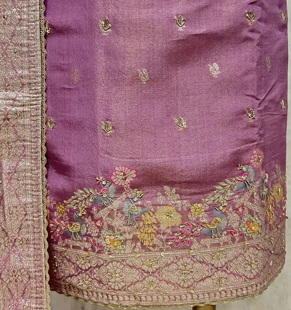 Teal_Elegance_Drape_Tissue_Unstitched_Suit_Purple