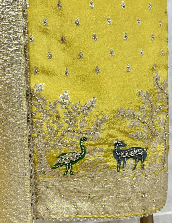 Emerald_Silk_Elegance_Tissue_Unstitched_Suit_Yellow