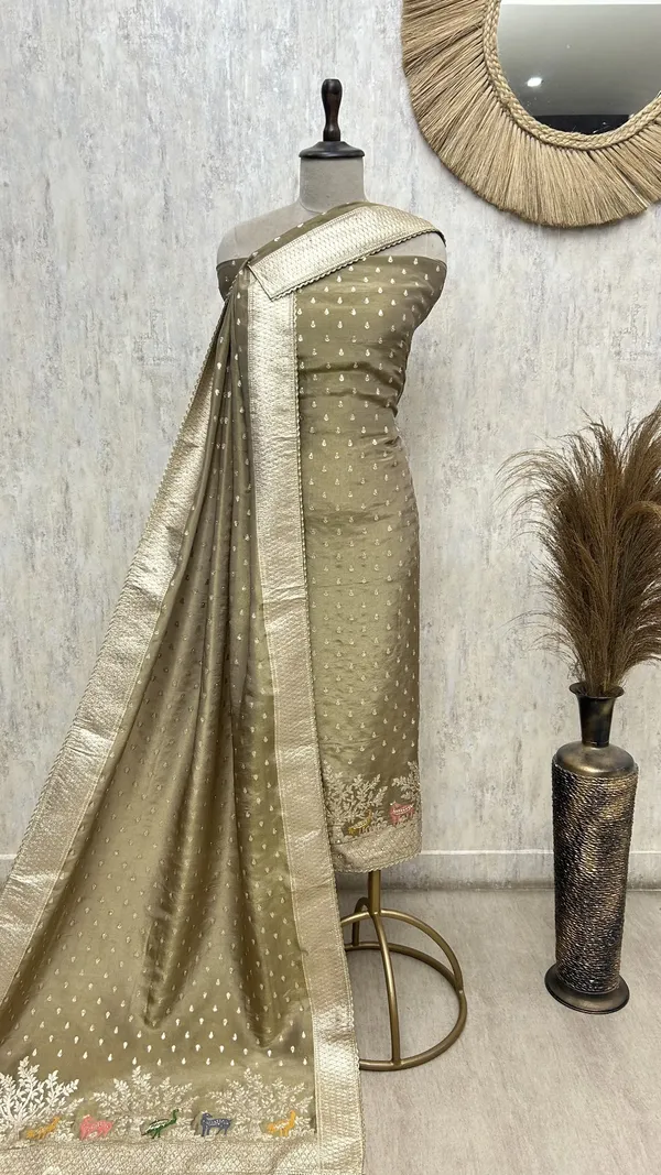 Emerald_Silk_Elegance_Tissue_Unstitched_Suit_Golden_Beige