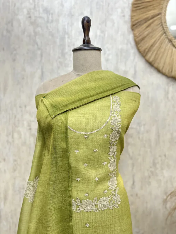 Spring_Charm_Tissue_Linen_Unstitched_Suit_Neon_Green