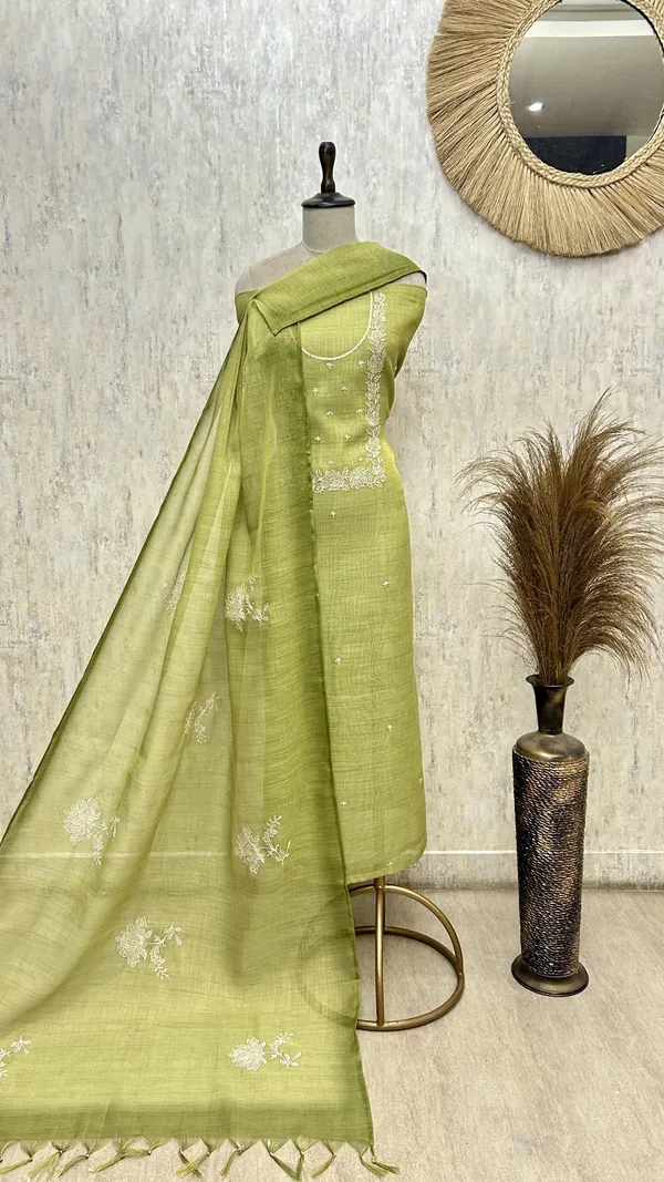 Spring_Charm_Tissue_Linen_Unstitched_Suit_Neon_Green