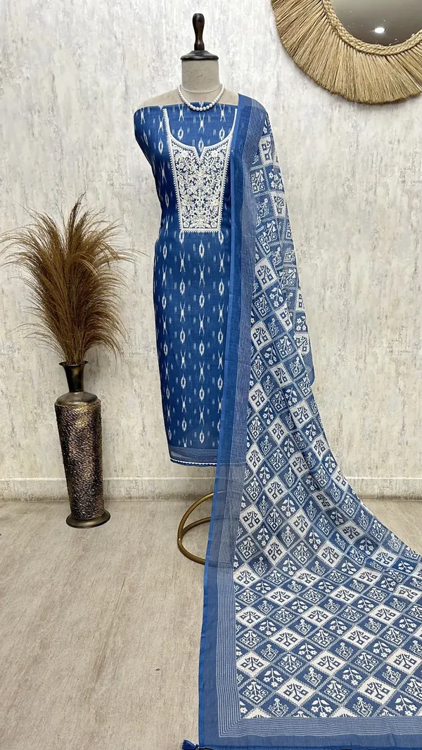 Serene_Ethnic_Style_Linen_Cotton_Unstitched_Suit_Indigo_Blue