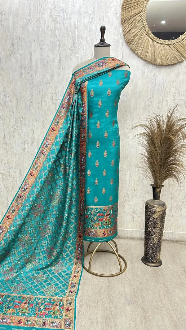 Royal_Folk_Heritage_Unstitched_Suit_Dark_Turqoise