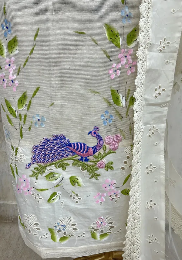 Floral_Peacock_Embroidery_Unstitched_Suit_White