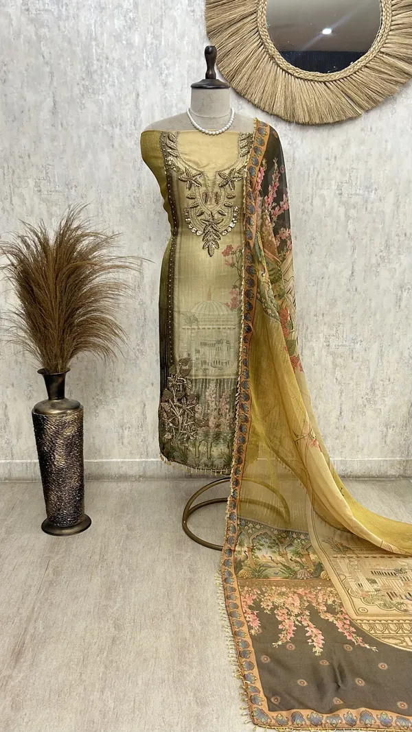 Embroidered_Rose_Reverie_Unstiched_Suit_Olive_Yellow