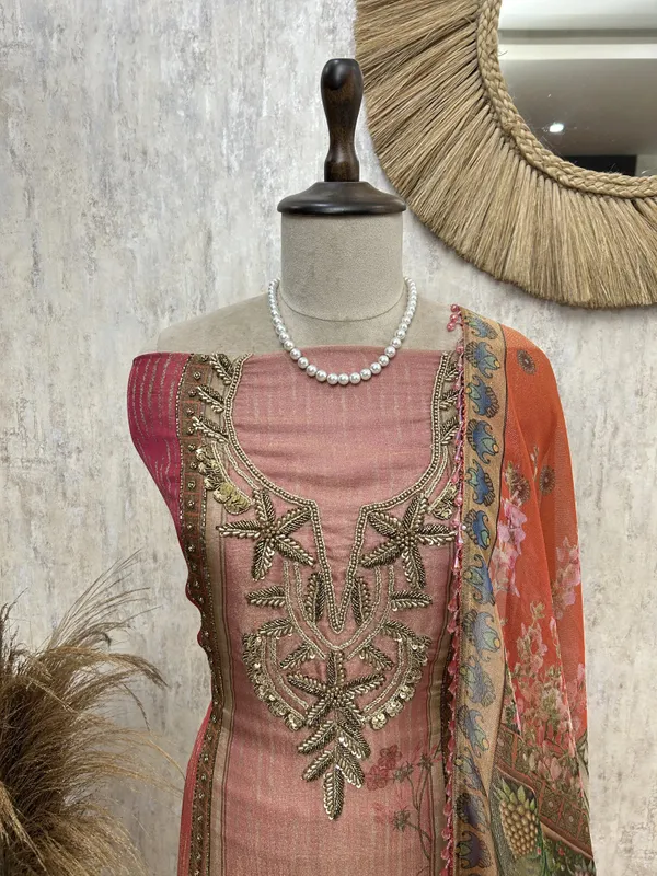 Embroidered_Rose_Reverie_Unstiched_Suit_Metallic_Green