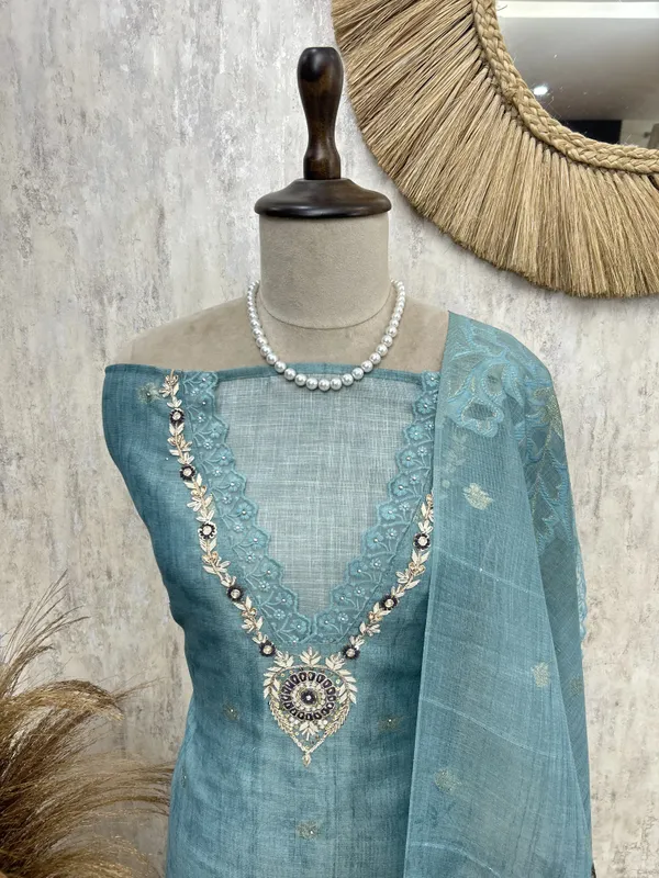 Teal_Heirloom_Elegance_Unstiched_Suit_Sky_Blue