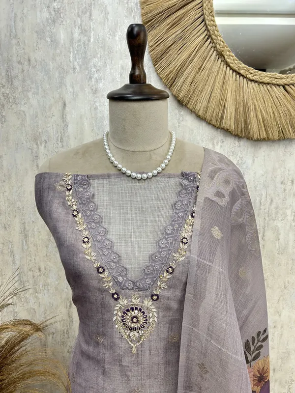 Teal_Heirloom_Elegance_Unstiched_Suit_Light_Lavender