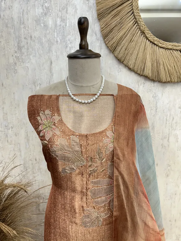 Azure_Handwork_Beauty_Unstiched_Suit_Rust_Orange_With_Golden_Embroidery