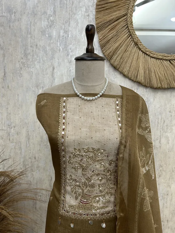 Regal_Tree_Motif_Unstiched_Suit_Brown