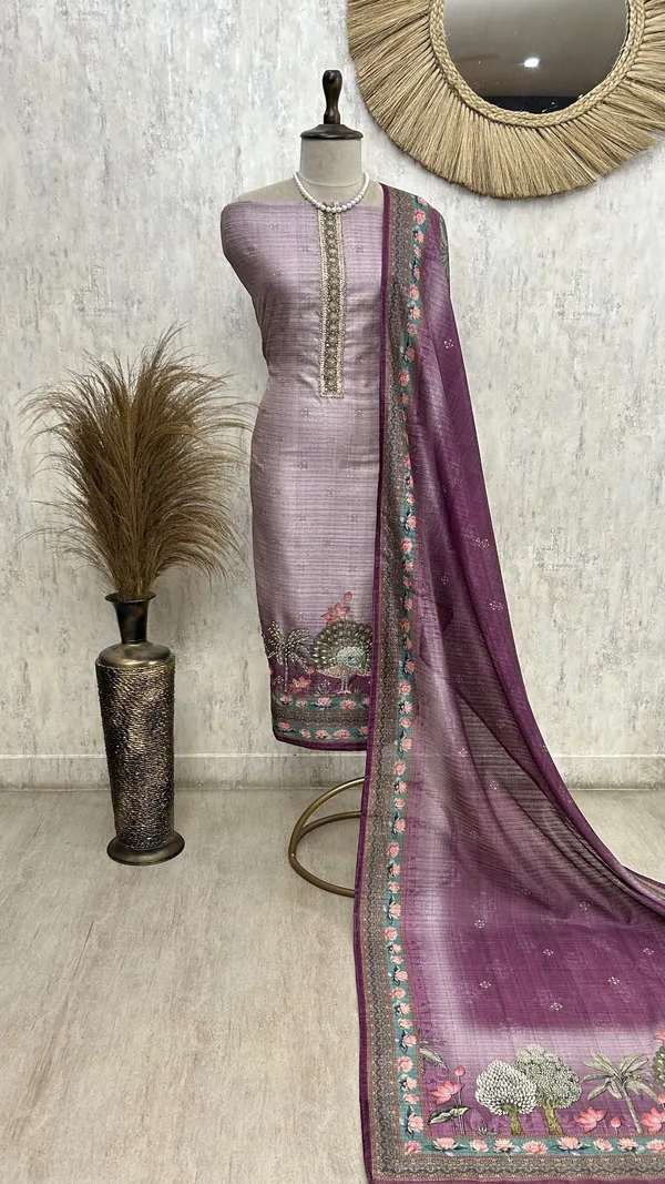 Peacock_Bloom_Unstiched_Suit_Purple