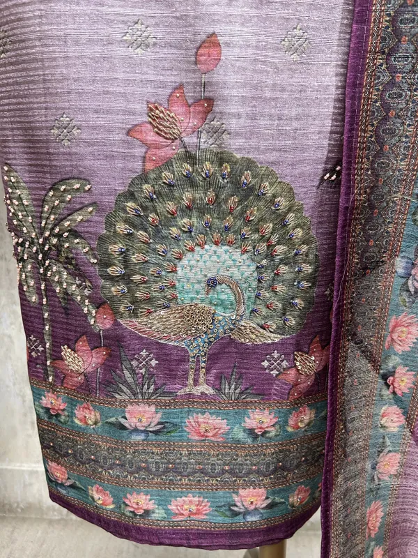 Peacock_Bloom_Unstiched_Suit_Purple