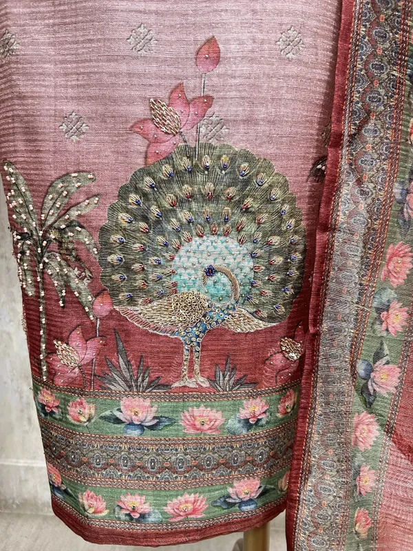 Peacock_Bloom_Unstiched_Suit_Rust_Orange_With_Golden_Embroidery
