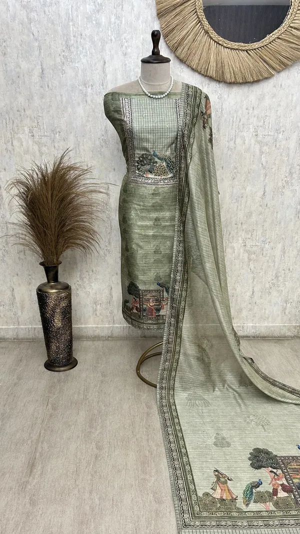 Peacock_Garden_Elegance_Unstiched_Suit_Metallic_Green