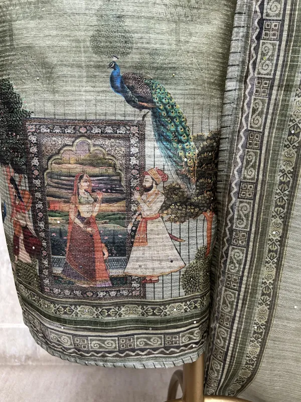 Peacock_Garden_Elegance_Unstiched_Suit_Metallic_Green