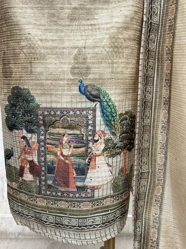 Peacock_Garden_Elegance_Unstiched_Suit_Brown