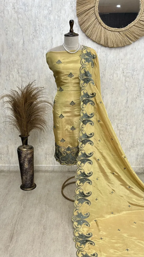 Antique_Elegance_Unstiched_Suit_Olive_Yellow