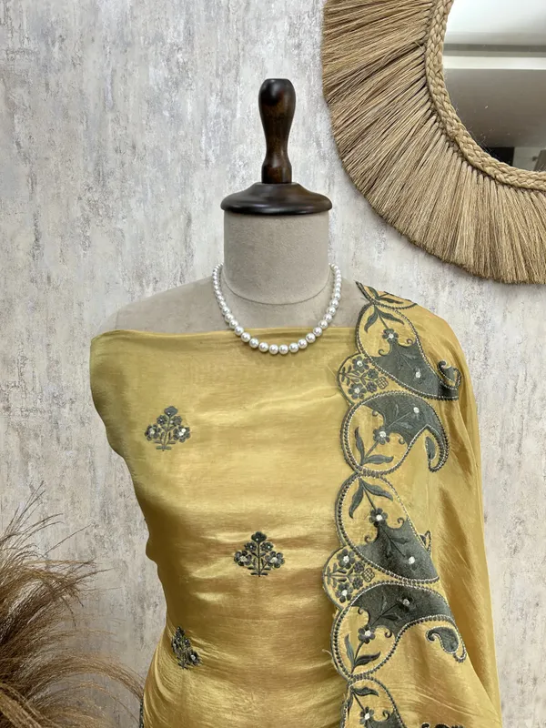 Antique_Elegance_Unstiched_Suit_Olive_Yellow
