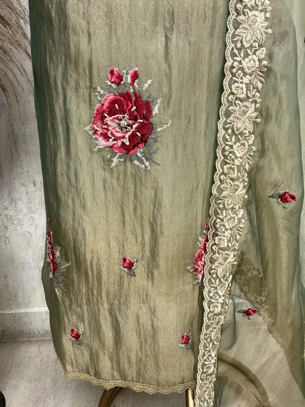 Golden_Floral_Charm_Unstiched_Suit_Metallic_Green