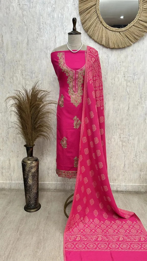 Royal_Teal_Unstiched_Suit_Hot_Pink
