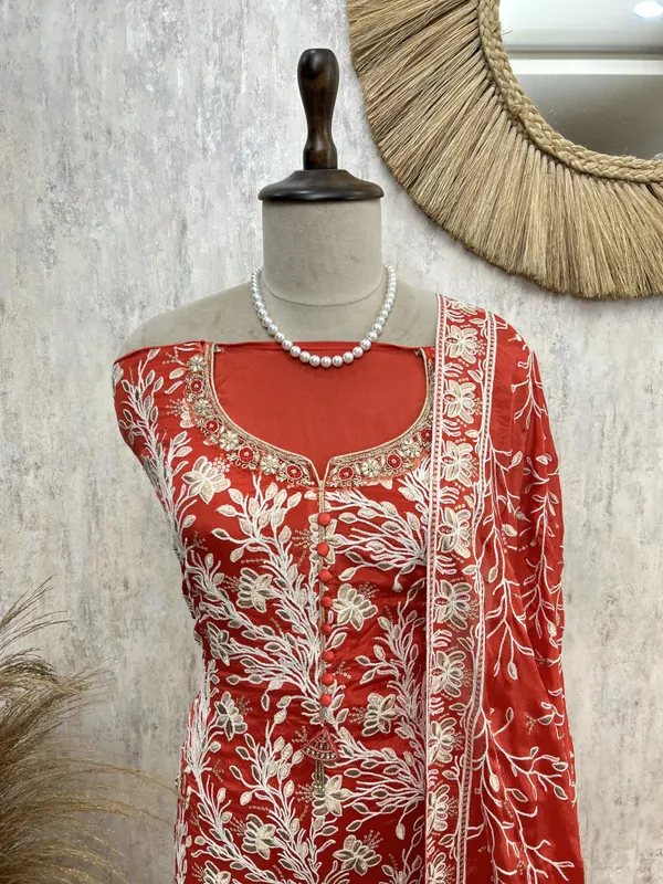 Elegant_Embroidered_Unstiched_Suit_Cherry_Red