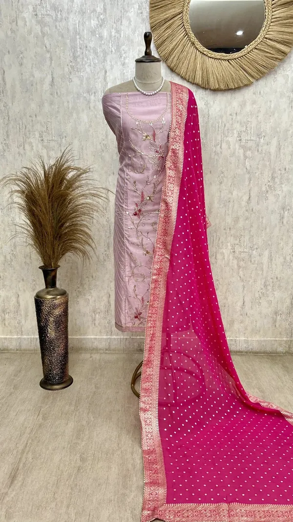 Maheshwari_Unstitched_Suit_With_Floral_Hand_Embroidery_Dull_Pink