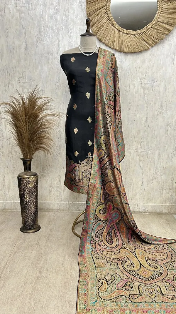 Fine_Silk_Unstitched_Suit_With_Position_Print_Black_1