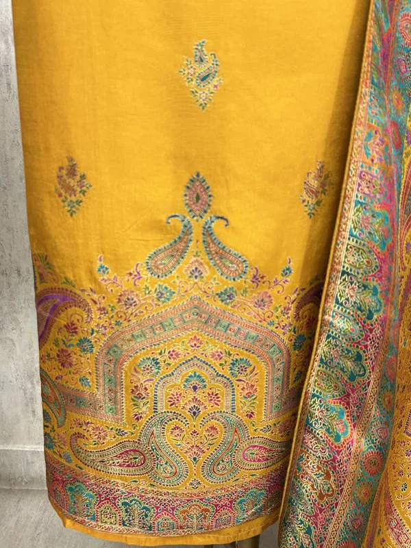 Fine_Silk_Unstitched_Suit_With_Position_Print_Mustard_Yellow