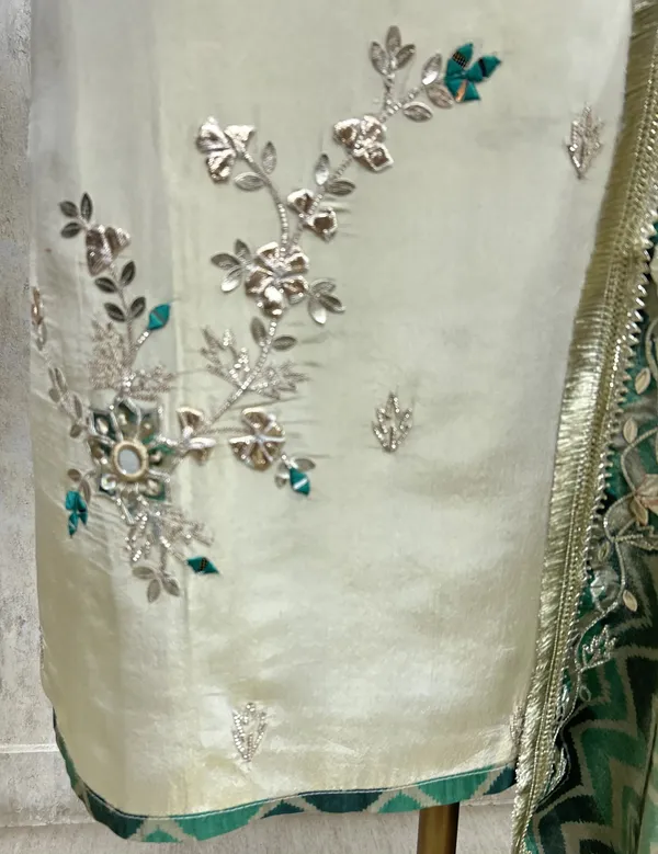 Tissue_Unstitched_Suit_With_Gota_Patti_Neckline_Fun_Green