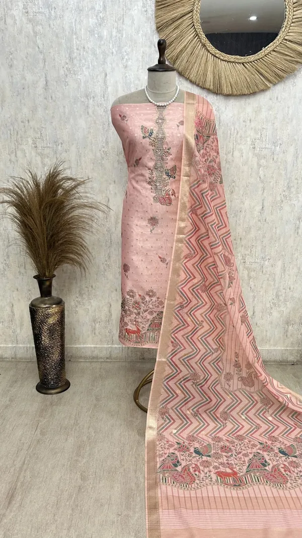 Folk_Motifs_Maheshwari_Unstitched_Suit_Crayola_Peach