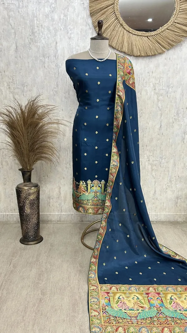 Fine_Silk_Unstitched_Suit_With_Folk_Motifs_Navy