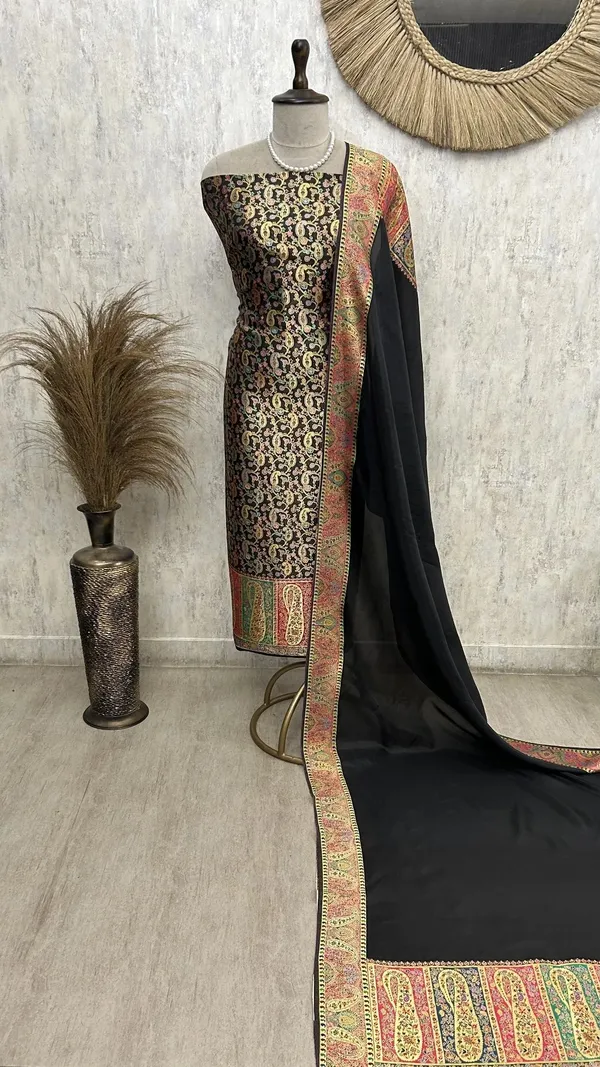 Luxurious_Silk_Unstitched_Suit_Black_2