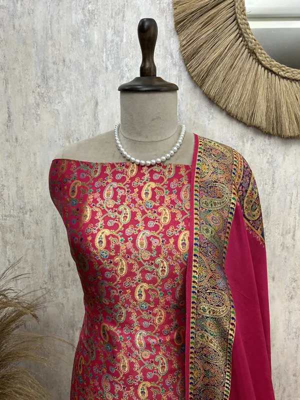 Luxurious_Silk_Unstitched_Suit_Magenta_Pink