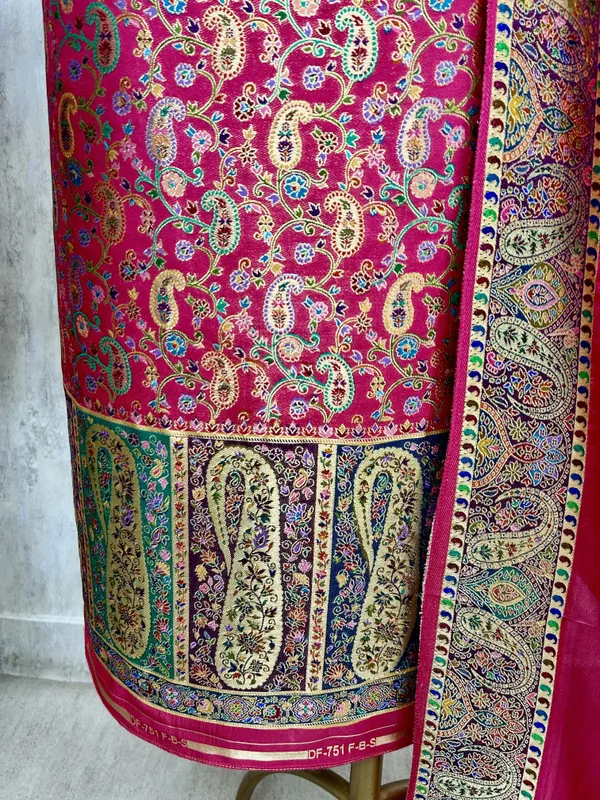 Luxurious_Silk_Unstitched_Suit_Magenta_Pink