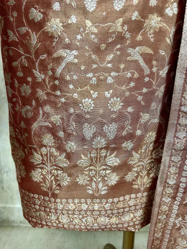 Fine_Silk_Elegance_Unstitched_Suit_Rust_Orange_With_Golden_Embroidery