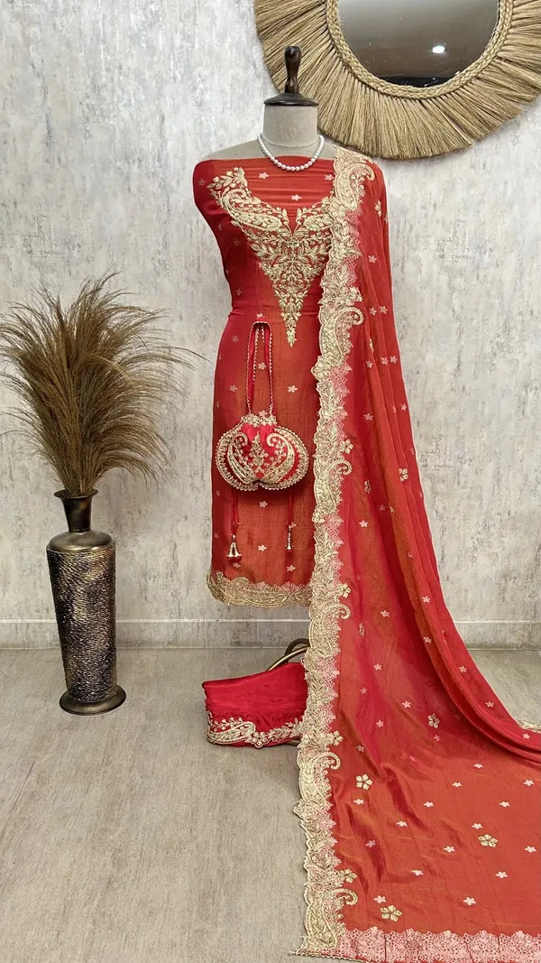 Zari_E_Gul_Tissue_Unstitched_Suit_With_Potli_Red_1