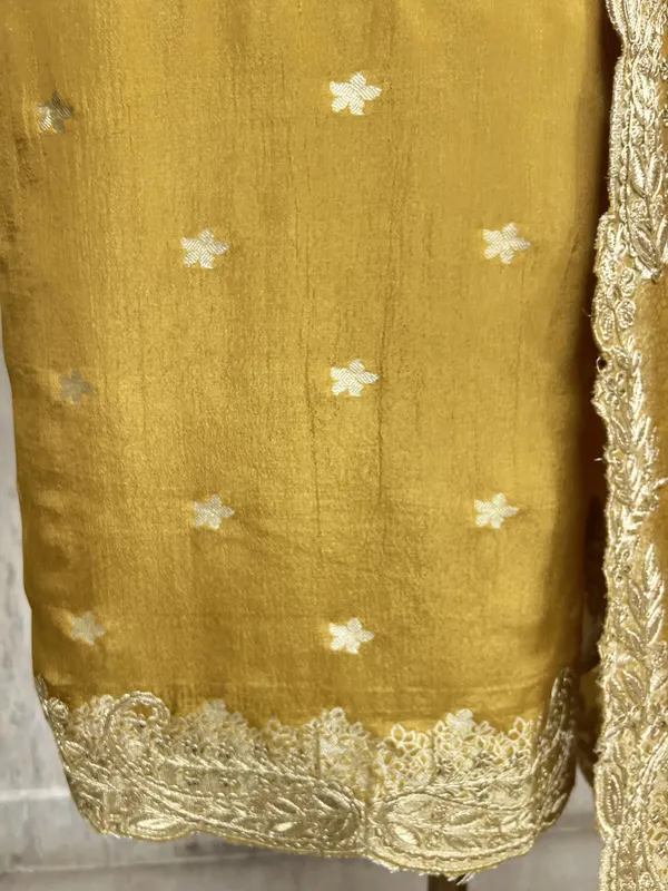 Zari_E_Gul_Tissue_Unstitched_Suit_With_Potli_Mustard_Yellow