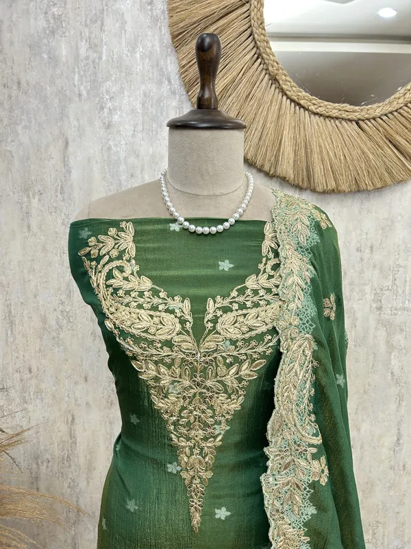 Zari_E_Gul_Tissue_Unstitched_Suit_With_Potli_Fun_Green
