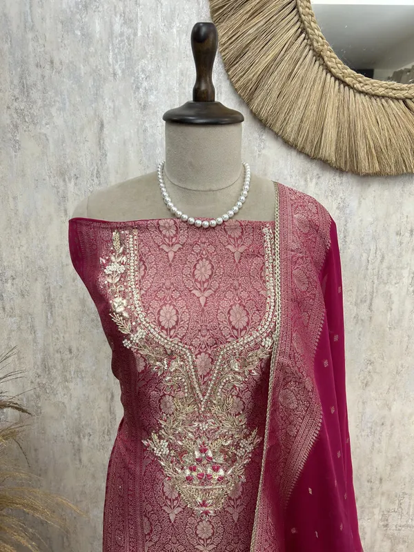 Brocade_Silk_Luxury_Unstitched_Suit_Dark_Pink