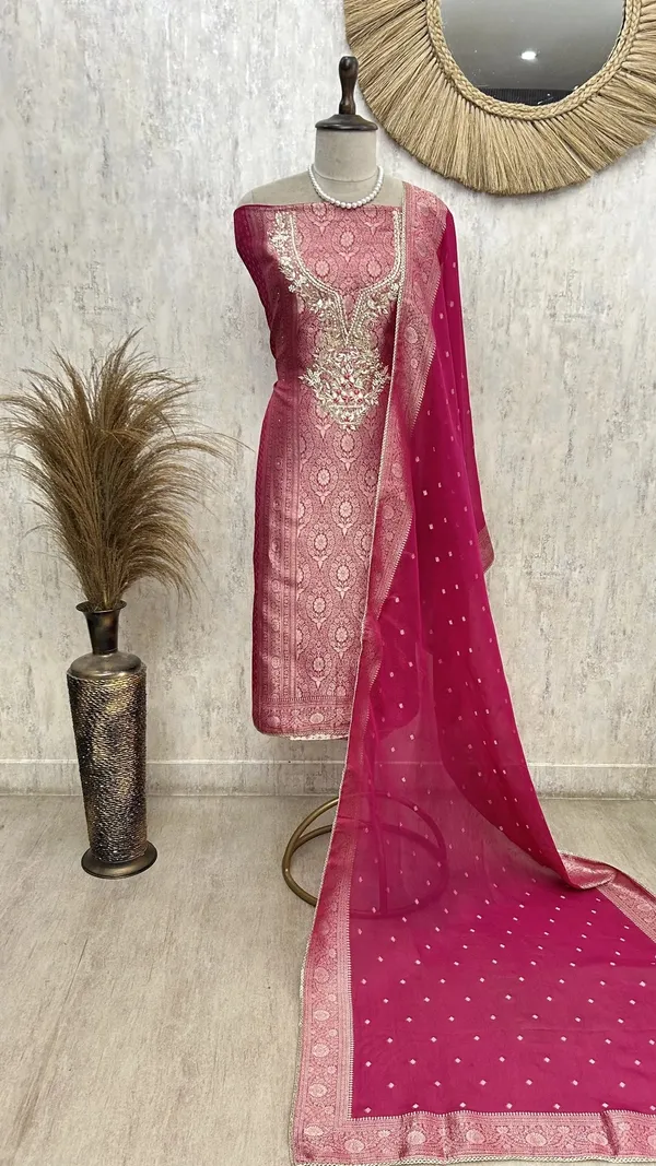 Brocade_Silk_Luxury_Unstitched_Suit_Dark_Pink