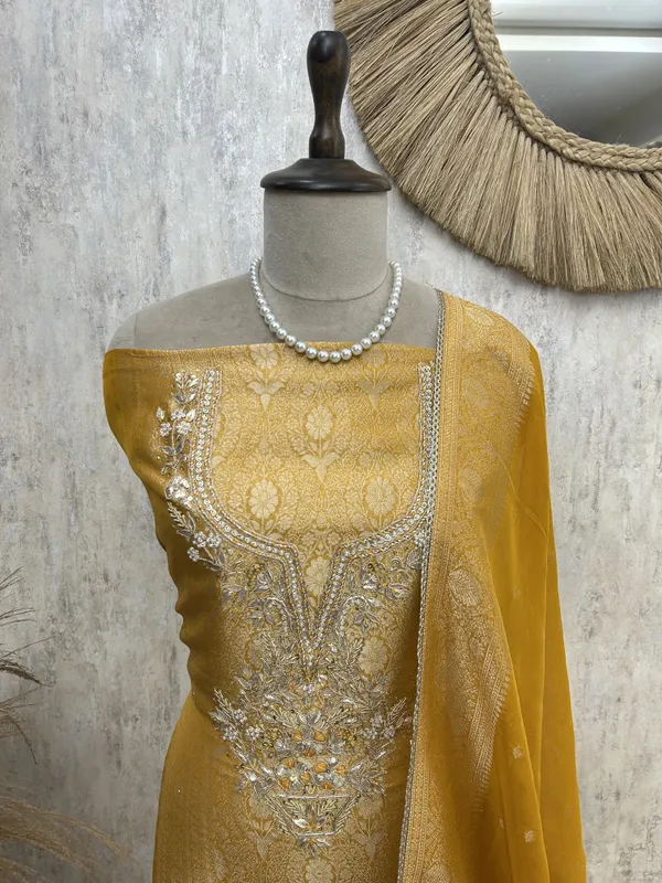 Brocade_Silk_Luxury_Unstitched_Suit_Mustard_Yellow