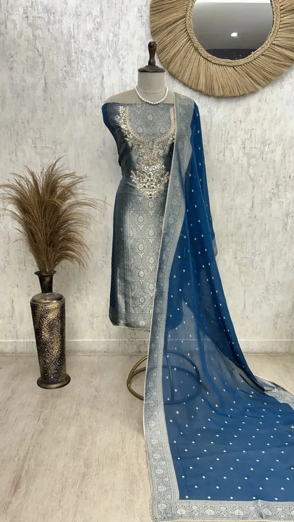 Brocade_Silk_Luxury_Unstitched_Suit_Muted_Blue
