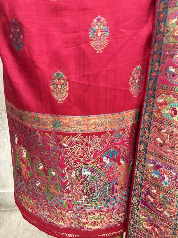 Traditional_Silk_Elegance_Unstitched_Suit_Red_1
